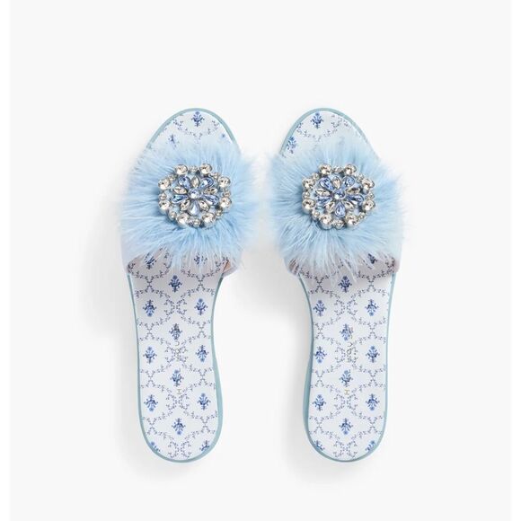 Hill House The City Slide Rhinestone Embellishment with Ostrich Feathers - Picture 2 of 10